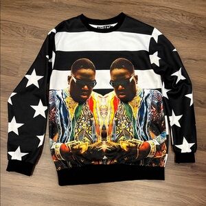 Black and White Star Pattern Sweater